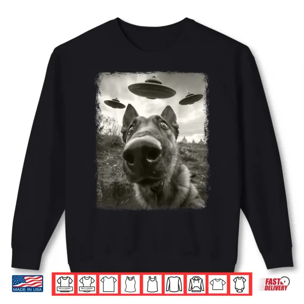 Sweatshirt German Shepherd Dog UFO Alien Extraterrestrial Selfie Shirt