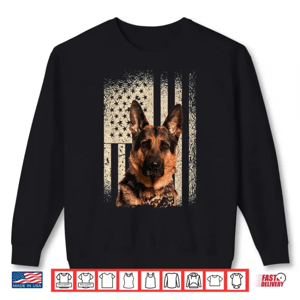 Sweatshirt German Shepherd Dog USA Patriotic Memorial Shirt