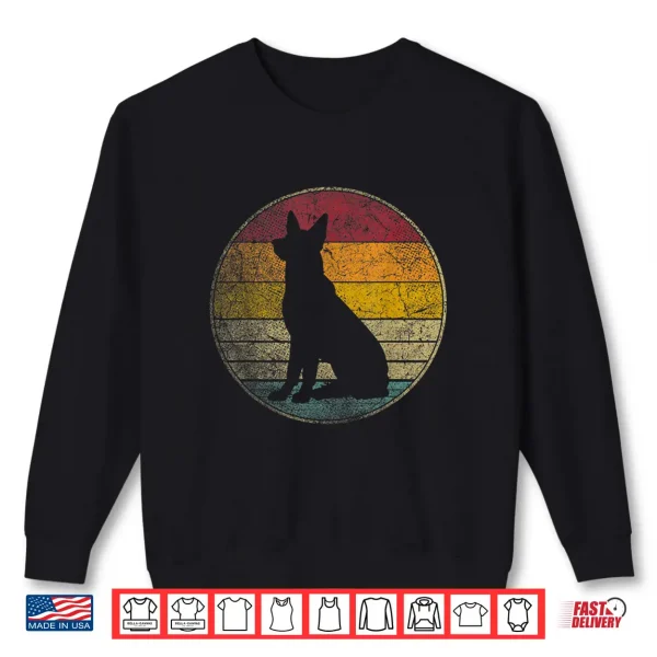 Sweatshirt German Shepherd Dog Vintage Distressed Retro Silhouette 70s Shirt