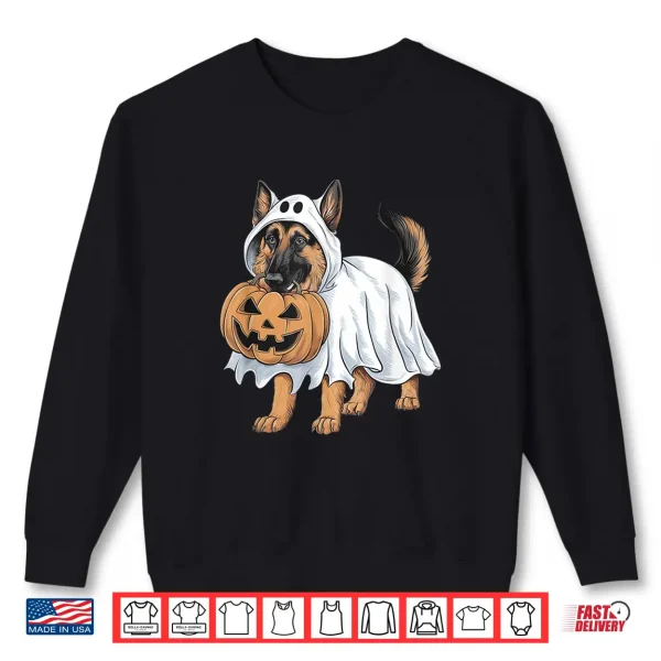 Sweatshirt German Shepherd Ghost Dog Halloween Shirt
