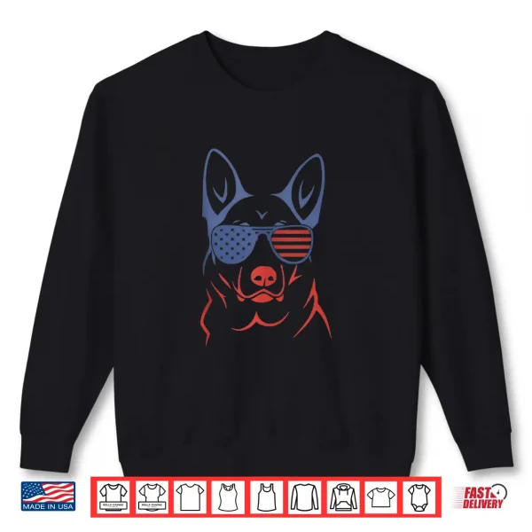 Sweatshirt German Shepherd Patriotic American Flag Dog Gift Shirt