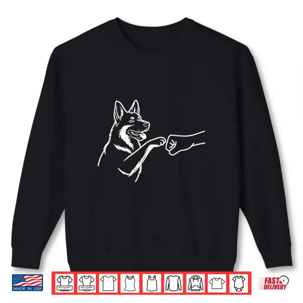 Sweatshirt German Shepherd Punch Hand Friendship Fist Bump Dog Lovers Shirt