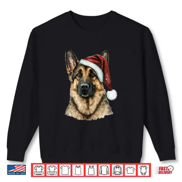 Sweatshirt German Shepherd Santa Claus Dog Christmas Shirt