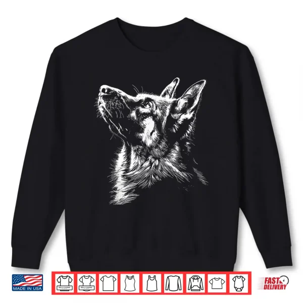 Sweatshirt German Shepherd Silhouette Graphic German Shepherd Dog Lover Shirt