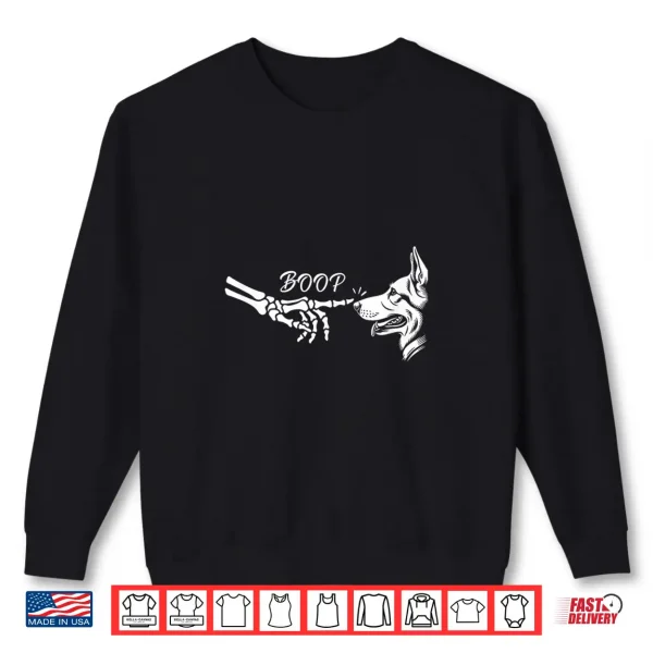 Sweatshirt German Shepherd Skeleton Hand Boop Halloween Pet Shirt