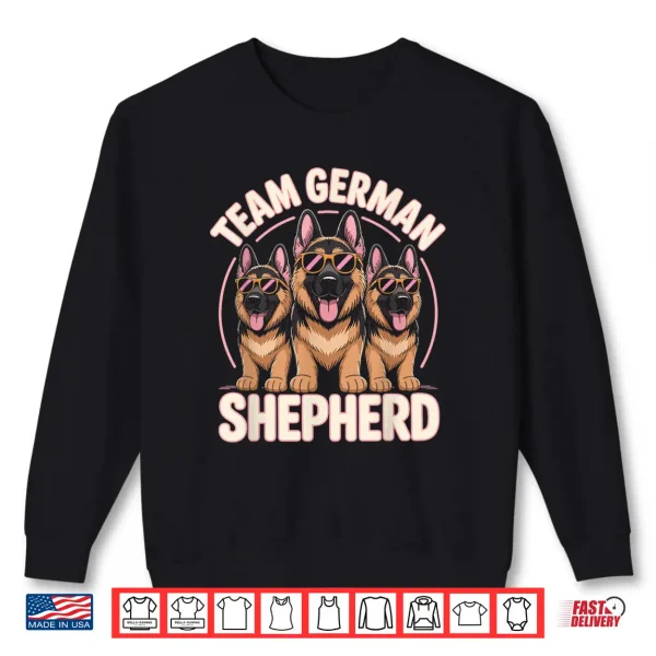 Sweatshirt German Shepherd Team Cute Cartoon for Dog Owner Pet Alsatian Shirt