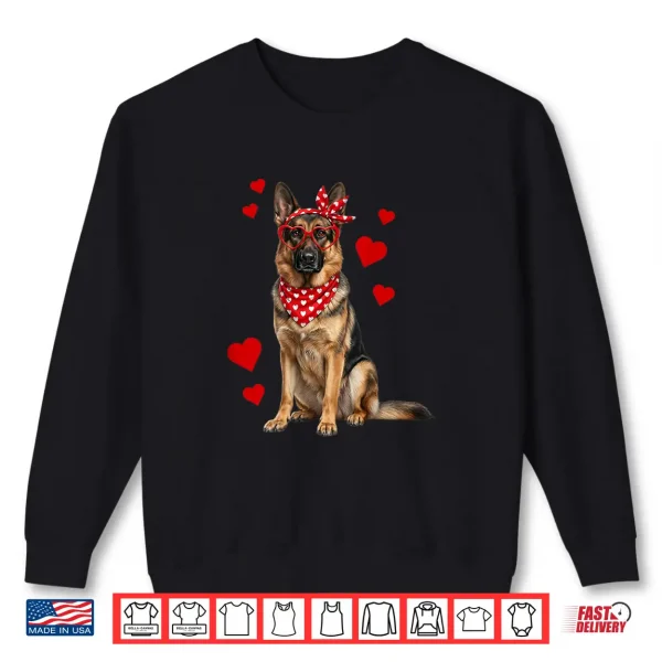 Sweatshirt German Shepherd Valentines Day Dog Lover Heart Shirt