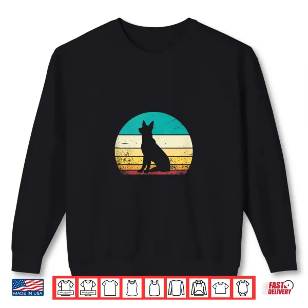Sweatshirt German Shepherd Vintage Retro Sunset Shepherds Dog Lovers Shirt