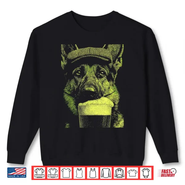 Sweatshirt German Shepherd With Beer Drinking Humor St Patricks Day Dog Shirt