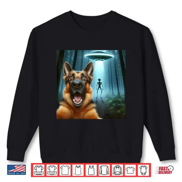 Sweatshirt German shepherd Selfie alien UFO funny German shepherd mom Shirt