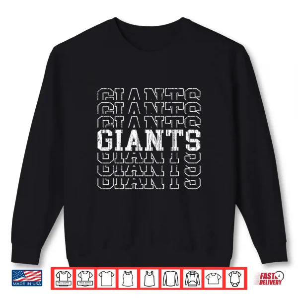 Sweatshirt Giants Retro Gift for Men Women Boys Girls Kids Shirt