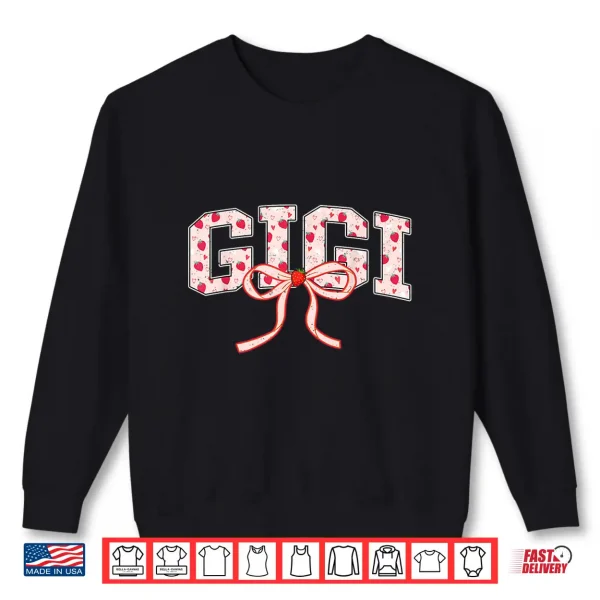 Sweatshirt Gigi Strawberry Coquette Bow Matching Family Shirt