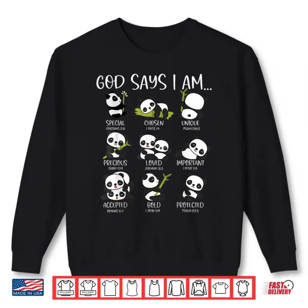Sweatshirt God Say I Am Cute Anime Panda Bible Quotes Shirt