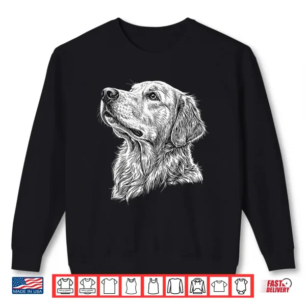 Sweatshirt Golden Retriever Art Dog Lover Pet Portrait Animal Lovers Shirt