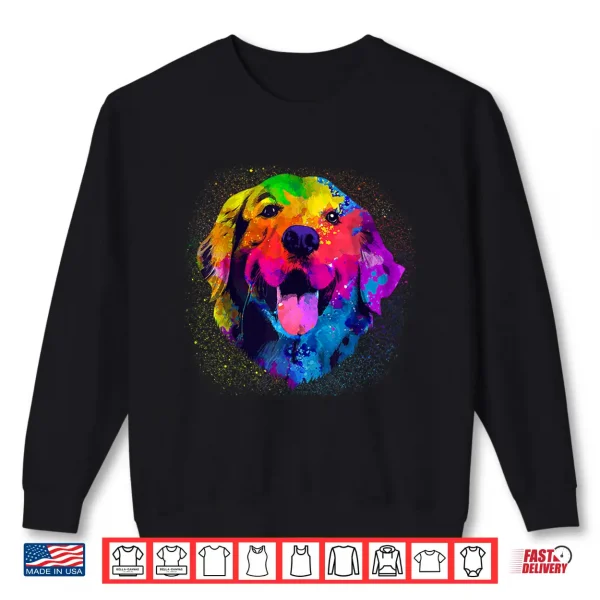 Sweatshirt Golden Retriever Art For Men Women Golden Retriever Lover Shirt