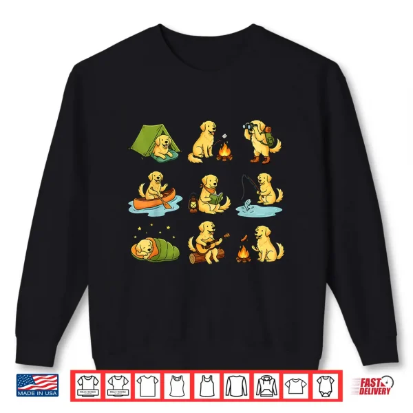 Golden Retriever Camping Cute Dog Hiking Camper Shirt 2 Sweatshirt Golden Retriever Camping Cute Dog Hiking Camper Shirt