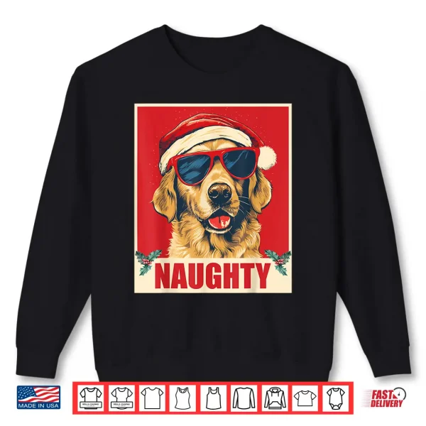 Sweatshirt Golden Retriever Christmas Naughty Vintage Shirt