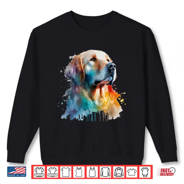 Sweatshirt Golden Retriever Colorful Pop Art Tie Dye Watercolor Shirt