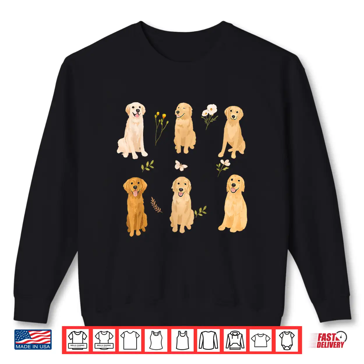 Golden Retriever Cottagecore Floral Golden Mama Dog Owner Shirt