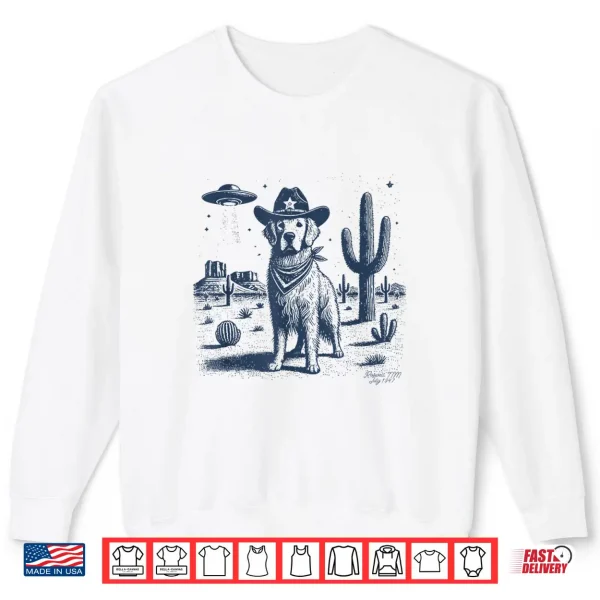 Sweatshirt Golden Retriever Cowboy UFO Golden Retriever Cowboy Hat Shirt