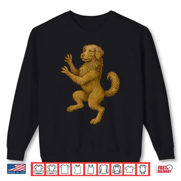 Sweatshirt Golden Retriever Crest Renaissance Heraldic Medieval Dog Shirt