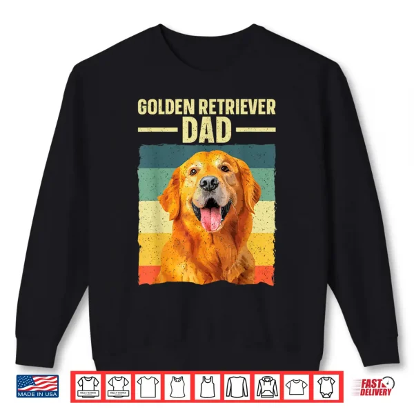Sweatshirt Golden Retriever Dad Art For Men Father Golden Retriever Shirt