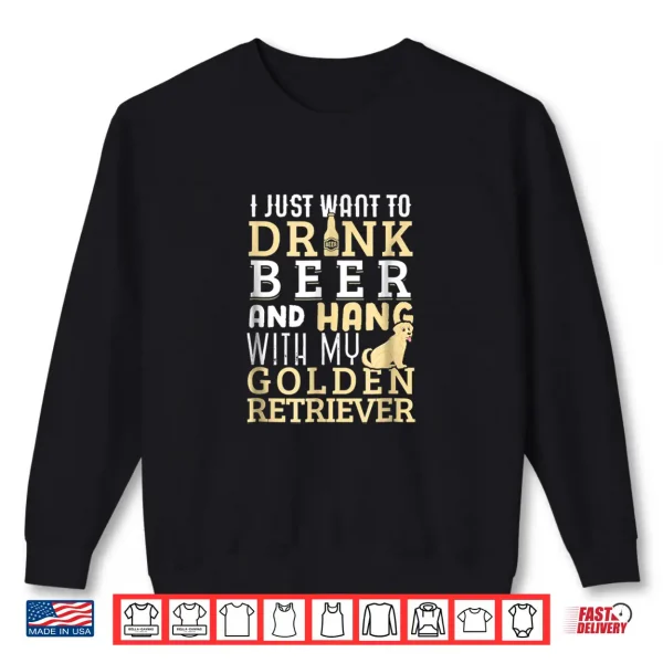 Sweatshirt Golden Retriever Dad Shirt Funny Fathers Day Dog Lover Beer