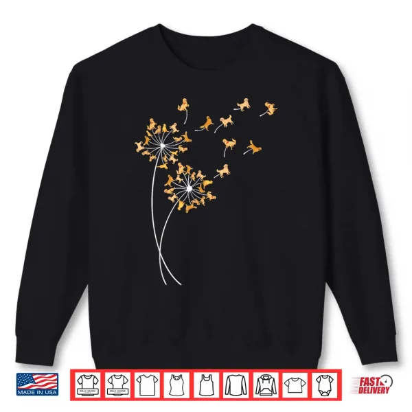 Sweatshirt Golden Retriever Dandelion Cute Flower Golden Mom Shirt