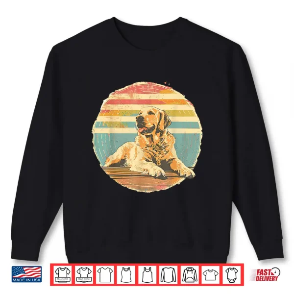 Sweatshirt Golden Retriever Distressed Retro Sun Dog Lover Shirt
