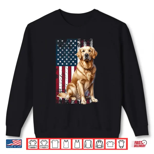 Sweatshirt Golden Retriever Dog Owner USA Flag Shirt
