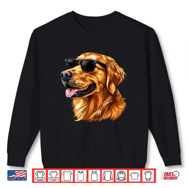 Sweatshirt Golden Retriever Dog Sunglasses Shirt