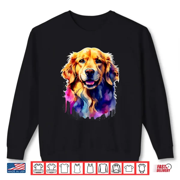 Sweatshirt Golden Retriever Dog Watercolor Family T All Ages Dog Lover Shirt