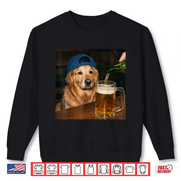 Golden Retriever Drinking Beer Funny Dog Meme Shirt 2 Sweatshirt Golden Retriever Drinking Beer Funny Dog Meme Shirt