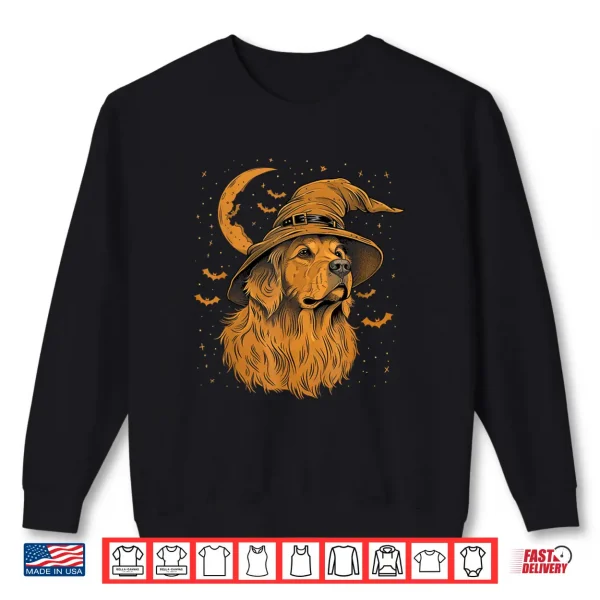 Sweatshirt Golden Retriever Halloween Cute Dog Mom Wizard Witch Shirt