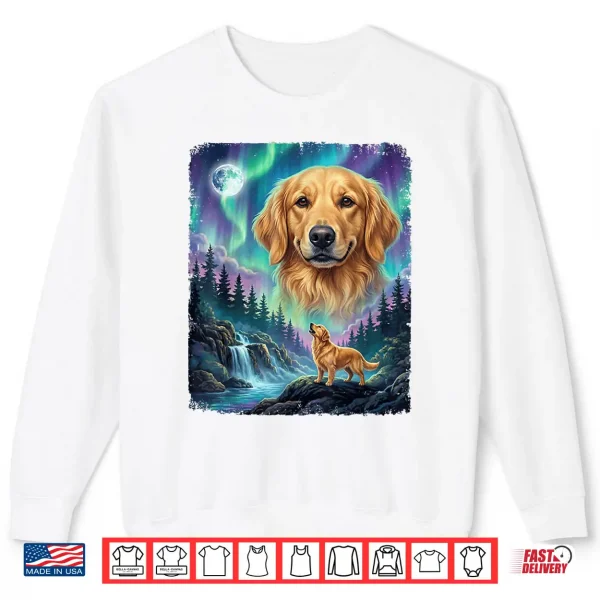 Sweatshirt Golden Retriever Howling Aurora Northern Lights Dog Lover Shirt