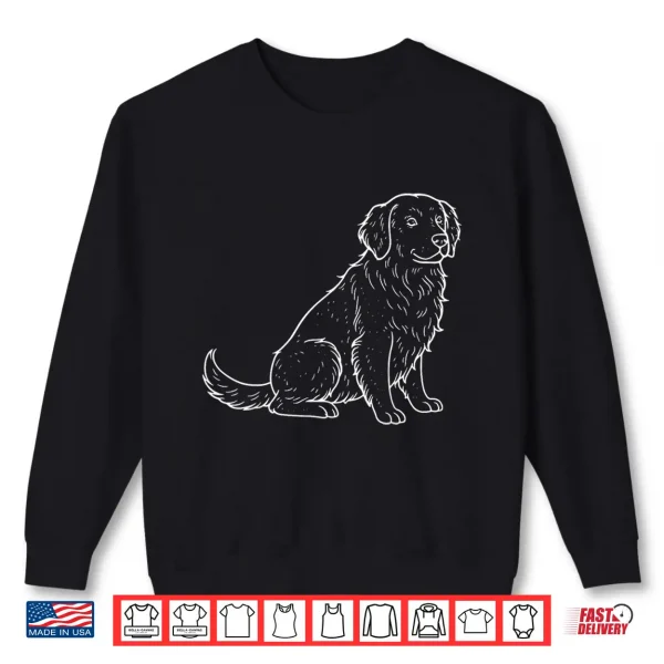 Sweatshirt Golden Retriever Illustration Professional Minimalist Modern Graphic Shirt