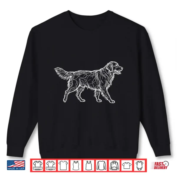 Sweatshirt Golden Retriever Line Art Shirt
