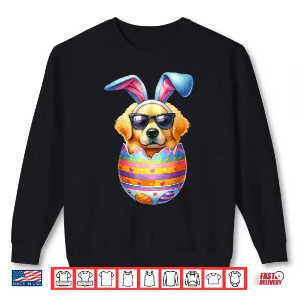 Sweatshirt Golden Retriever Lover Easter Egg Happy Easter Bunny Ears Shirt
