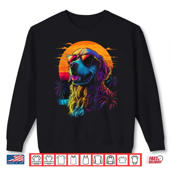 Sweatshirt Golden Retriever Lovers Sunset Vintage Golden Retriever Shirt