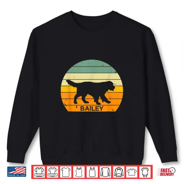 Sweatshirt Golden Retriever Personalized Bailey Dog Name Vintage Sunset Shirt