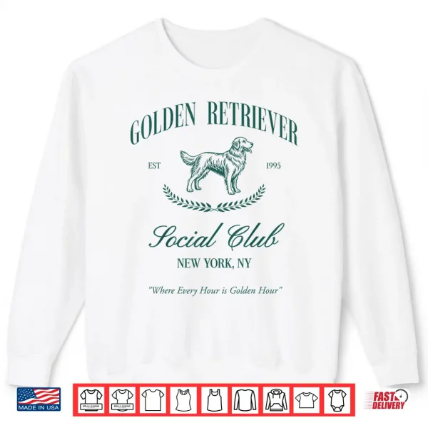 Sweatshirt Golden Retriever Social Club Preppy Dog Mom Retro 80s 90s Shirt