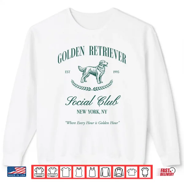 Sweatshirt Golden Retriever Social Club Preppy Dog Mom Retro Eighties Nineties Shirt