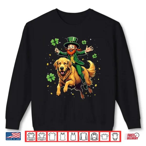Sweatshirt Golden Retriever St. Patricks Day Leprechaun Dog Shamrock Shirt