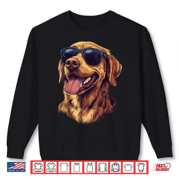 Sweatshirt Golden Retriever Sunglasses Shirt