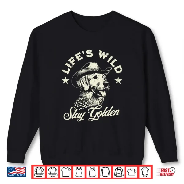 Sweatshirt Golden Retriever Tee for Men and Women Western Cowboy Dog Shirt