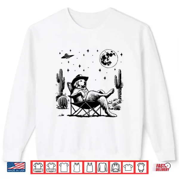 Sweatshirt Golden Retriever UFO 90s Western Cowboy Vintage Funny Saying Shirt
