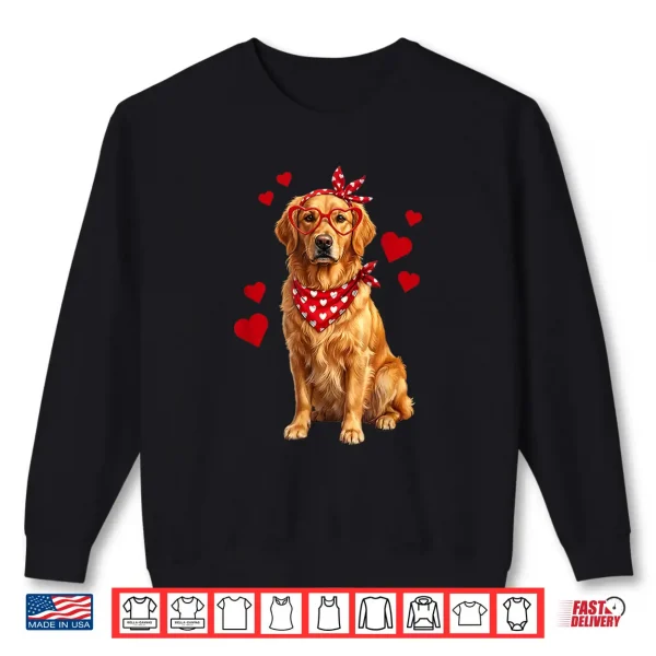 Sweatshirt Golden Retriever Valentines Day Dog Lover Heart Shirt