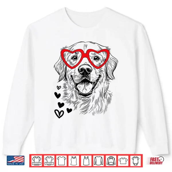 Sweatshirt Golden Retriever Valentines Day For Dog Pet Lover Men Women Shirt