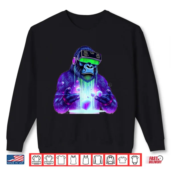 Sweatshirt Gorilla VR Gamer Playing Tag Boys Funny Adult Gorilla VR Shirt
