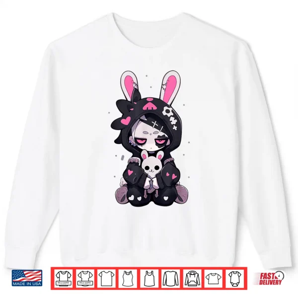 Sweatshirt Goth Bunny Anime Girl Cute E Girl Gothic Outfit Grunge Shirt